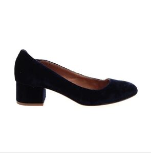 Madewell Blue Velvet Block Heels 6.5